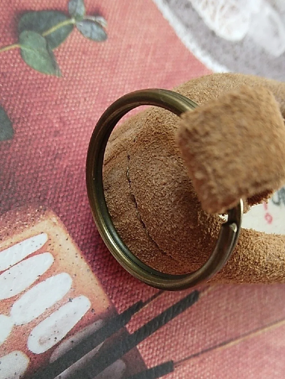 Minnetonka Brown Suede Moccasin Keychain